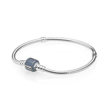Carica l'immagine nel visualizzatore di Gallery, 100% 925 Sterling Silver Genuine Moments Gold Clasp Bracelet BRACELET WITH ROSE CLASP Signature Clasp Temperament Fashion