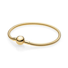 Carica l'immagine nel visualizzatore di Gallery, 100% 925 Sterling Silver Genuine SHINE MOMENTS SMOOTH BRACELET ROSE SIGNATURE PADLOCK Temperament Fashion Women Jewelry