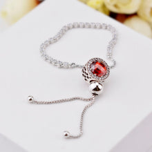 Carica l'immagine nel visualizzatore di Gallery, Bracciale in argento sterling 925 per donna con braccialetti con ciondoli in cristallo di zircone cubico Regalo di gioielli da sposa per donna regolabile 