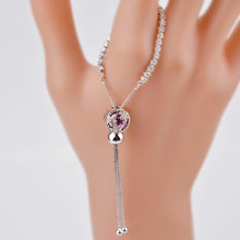 Carica l'immagine nel visualizzatore di Gallery, Bracciale in argento sterling 925 per donna con braccialetti con ciondoli in cristallo di zircone cubico Regalo di gioielli da sposa per donna regolabile 