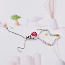 Carica l'immagine nel visualizzatore di Gallery, Bracciale in argento sterling 925 per donna con braccialetti con ciondoli in cristallo di zircone cubico Regalo di gioielli da sposa per donna regolabile 