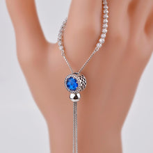 Carica l'immagine nel visualizzatore di Gallery, Bracciale in argento sterling 925 per donna con braccialetti con ciondoli in cristallo di zircone cubico Regalo di gioielli da sposa per donna regolabile 