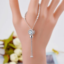 Carica l'immagine nel visualizzatore di Gallery, Bracciale in argento sterling 925 per donna con braccialetti con ciondoli in cristallo di zircone cubico Regalo di gioielli da sposa per donna regolabile 