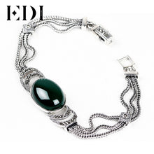 Load image into Gallery viewer, Brand 925 sterling silver Green Red chalcedony agate DIY bracelets For Women Thai silver Fine jewelry