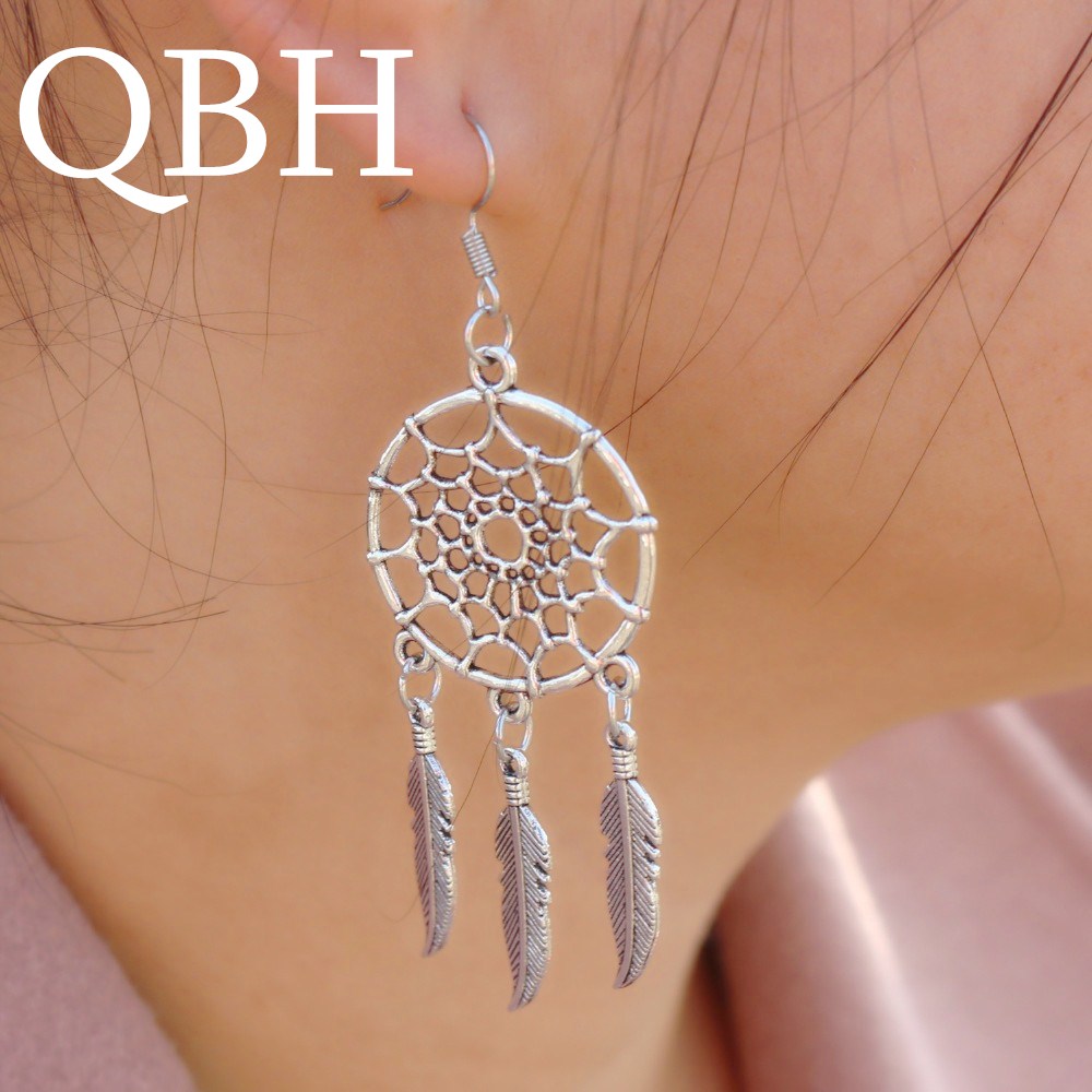 EK102 Pendientes New Dreamcatcher Angel Tassel Feather Ethnic Bohemian Dangle/Drop Earrings For Women Jewelry Brincos oorbellen