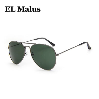 [EL Malus]2019  Retro Men Aviation Pilot Sunglasses UV400 Vintage Gold Black Silver Green Big Frame Mirror Women Male