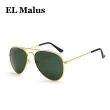 Load image into Gallery viewer, [EL Malus]2019  Retro Men Aviation Pilot Sunglasses UV400 Vintage Gold Black Silver Green Big Frame Mirror Women Male