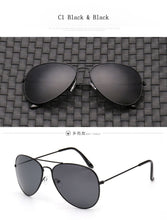 Load image into Gallery viewer, [EL Malus]2019  Retro Men Aviation Pilot Sunglasses UV400 Vintage Gold Black Silver Green Big Frame Mirror Women Male