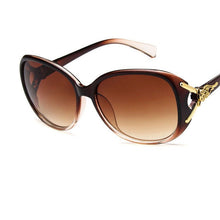 Load image into Gallery viewer, [EL Malus]Gold Metal Side Oval Frame Fox Sunglasses Women Retro Brand Designer Sun Glasses Tan Mirror Female Driving