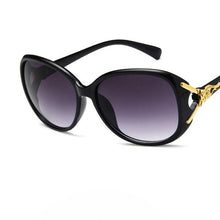 Load image into Gallery viewer, [EL Malus]Gold Metal Side Oval Frame Fox Sunglasses Women Retro Brand Designer Sun Glasses Tan Mirror Female Driving