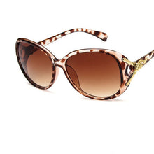 Load image into Gallery viewer, [EL Malus]Gold Metal Side Oval Frame Fox Sunglasses Women Retro Brand Designer Sun Glasses Tan Mirror Female Driving