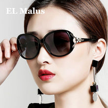 Load image into Gallery viewer, [EL Malus]Gold Metal Side Oval Frame Fox Sunglasses Women Retro Brand Designer Sun Glasses Tan Mirror Female Driving