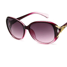 Load image into Gallery viewer, [EL Malus]Gold Metal Side Oval Frame Fox Sunglasses Women Retro Brand Designer Sun Glasses Tan Mirror Female Driving