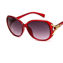 Load image into Gallery viewer, [EL Malus]Gold Metal Side Oval Frame Fox Sunglasses Women Retro Brand Designer Sun Glasses Tan Mirror Female Driving