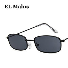 Carica l&#39;immagine nel visualizzatore di Gallery, [EL Malus] Occhiali da sole quadrati con montatura in metallo Donna Uomo Rosso Giallo Verde Lenti a specchio Nero Argento Tonalità oro Occhiali da sole da donna sexy 
