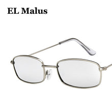 Carica l&#39;immagine nel visualizzatore di Gallery, [EL Malus] Occhiali da sole quadrati con montatura in metallo Donna Uomo Rosso Giallo Verde Lenti a specchio Nero Argento Tonalità oro Occhiali da sole da donna sexy 