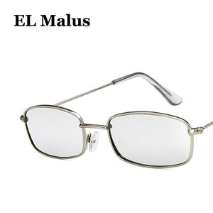 [EL Malus] Occhiali da sole quadrati con montatura in metallo Donna Uomo Rosso Giallo Verde Lenti a specchio Nero Argento Tonalità oro Occhiali da sole da donna sexy 