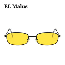 Load image into Gallery viewer, [EL Malus]Metal Frame Square Sunglasses Women Mens Red Yellow Green Lens Mirror Black Silver Gold Shades Sexy Ladies Sun Glasses
