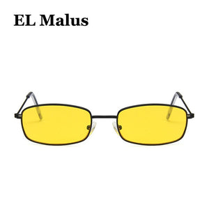[EL Malus] Occhiali da sole quadrati con montatura in metallo Donna Uomo Rosso Giallo Verde Lenti a specchio Nero Argento Tonalità oro Occhiali da sole da donna sexy 