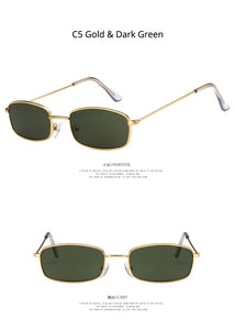 [EL Malus] Occhiali da sole quadrati con montatura in metallo Donna Uomo Rosso Giallo Verde Lenti a specchio Nero Argento Tonalità oro Occhiali da sole da donna sexy 