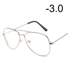 Load image into Gallery viewer, [EL Malus]Myopia Glasses For Women Men Metal Pilot Frame Students Short-sight Rose Gold Black Silver -1 -1.5 -2 -2.5 -3 -3.5 -4