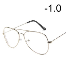 Load image into Gallery viewer, [EL Malus]Myopia Glasses For Women Men Metal Pilot Frame Students Short-sight Rose Gold Black Silver -1 -1.5 -2 -2.5 -3 -3.5 -4