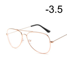 Load image into Gallery viewer, [EL Malus]Myopia Glasses For Women Men Metal Pilot Frame Students Short-sight Rose Gold Black Silver -1 -1.5 -2 -2.5 -3 -3.5 -4
