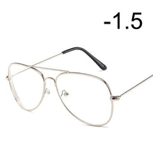 Load image into Gallery viewer, [EL Malus]Myopia Glasses For Women Men Metal Pilot Frame Students Short-sight Rose Gold Black Silver -1 -1.5 -2 -2.5 -3 -3.5 -4