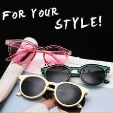 Carica l&#39;immagine nel visualizzatore di Gallery, [EL Malus] Occhiali da sole con montatura rotonda Donna Designer di marca retrò Rosa Verde Giallo Occhiali da sole Donna Guida all&#39;aperto