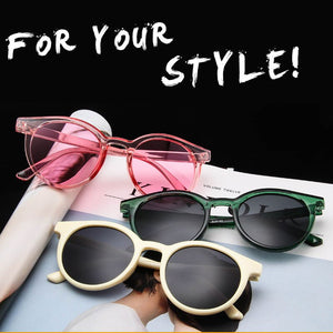 [EL Malus] Occhiali da sole con montatura rotonda Donna Designer di marca retrò Rosa Verde Giallo Occhiali da sole Donna Guida all'aperto