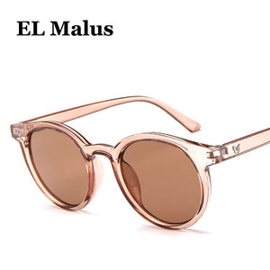 [EL Malus] Occhiali da sole con montatura rotonda Donna Designer di marca retrò Rosa Verde Giallo Occhiali da sole Donna Guida all'aperto