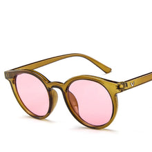 Carica l&#39;immagine nel visualizzatore di Gallery, [EL Malus] Occhiali da sole con montatura rotonda Donna Designer di marca retrò Rosa Verde Giallo Occhiali da sole Donna Guida all&#39;aperto