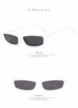 Carica l&#39;immagine nel visualizzatore di Gallery, [EL Malus]Small Retro Square Thin Frame Sunglasses UV400 Women Sexy Ladies Sun Glasses Female Yellow White Black Lens Mirror