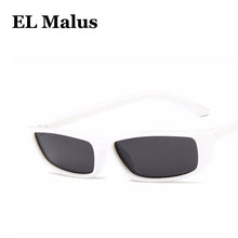 Carica l&#39;immagine nel visualizzatore di Gallery, [EL Malus]Small Retro Square Thin Frame Sunglasses UV400 Women Sexy Ladies Sun Glasses Female Yellow White Black Lens Mirror