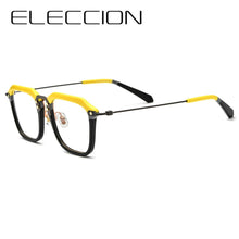 Load image into Gallery viewer, ELECCION 2023 Vintage Square Myopia Glasses Prescription Eyeglasses Frame Optical Eyewear Acetate Rim Pure Titanium Temple