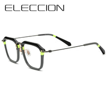 Load image into Gallery viewer, ELECCION 2023 Vintage Square Myopia Glasses Prescription Eyeglasses Frame Optical Eyewear Acetate Rim Pure Titanium Temple