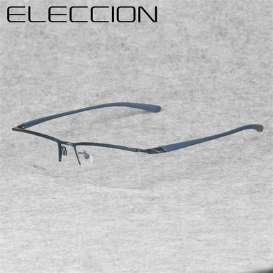 ELECCION  Titanium Half Frame for Men's Glasses Myopia Eyeglasses on Optical Prescription Eyewear Frame