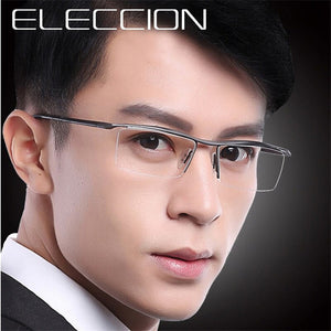 ELECCION  Titanium Half Frame for Men's Glasses Myopia Eyeglasses on Optical Prescription Eyewear Frame