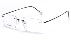 ELECCION Pure Titanium Rimless Glasses Male Myopia Eyeglasses Frames Men Optical Frames Square Prescription Spectacle Women
