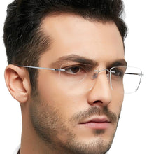 Load image into Gallery viewer, ELECCION Pure Titanium Rimless Glasses Male Myopia Eyeglasses Frames Men Optical Frames Square Prescription Spectacle Women