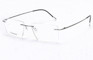 ELECCION Pure Titanium Rimless Glasses Male Myopia Eyeglasses Frames Men Optical Frames Square Prescription Spectacle Women