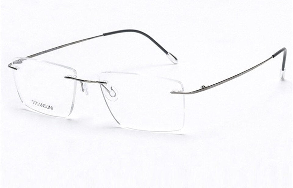 ELECCION Pure Titanium Rimless Glasses Male Myopia Eyeglasses Frames Men Optical Frames Square Prescription Spectacle Women