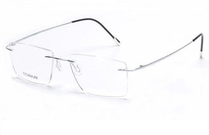 ELECCION Pure Titanium Rimless Glasses Male Myopia Eyeglasses Frames Men Optical Frames Square Prescription Spectacle Women