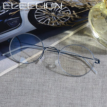 Load image into Gallery viewer, ELECCION Ultralight Titanium Round Glasses Frame Men Myopia Eyeglasses Optical Frames Women Morten Korean Screwless Eyewear
