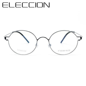 ELECCION Ultralight Titanium Round Glasses Frame Men Myopia Eyeglasses Optical Frames Women Morten Korean Screwless Eyewear