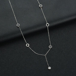 2018 Women's Fashion Stainless Steel Jewelry Colar European Simple Rose Gold Silver Coin Necklace Clavicle Chain