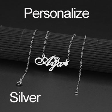 Custom Name Necklace Gold Color Stainless Steel Custom Necklaces For Men Women Gift Nameplate Pendant Choker