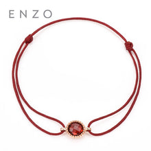 Carica l&#39;immagine nel visualizzatore di Gallery, Bracciale in oro giallo/rosa 18 carati con topazio azzurro/granato da 1 ct di Cannes, disponibile con braccialetti con ciondoli all-match, gioielli da donna 