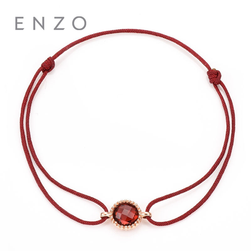 Bracciale in oro giallo/rosa 18 carati con topazio azzurro/granato da 1 ct di Cannes, disponibile con braccialetti con ciondoli all-match, gioielli da donna 