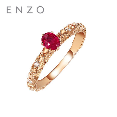 Natural Gemstone Jewelry 0.26Ct Ruby Ring With 0.05 Ct Diamond Real 18K Rose Gold Princess Engagement Ring